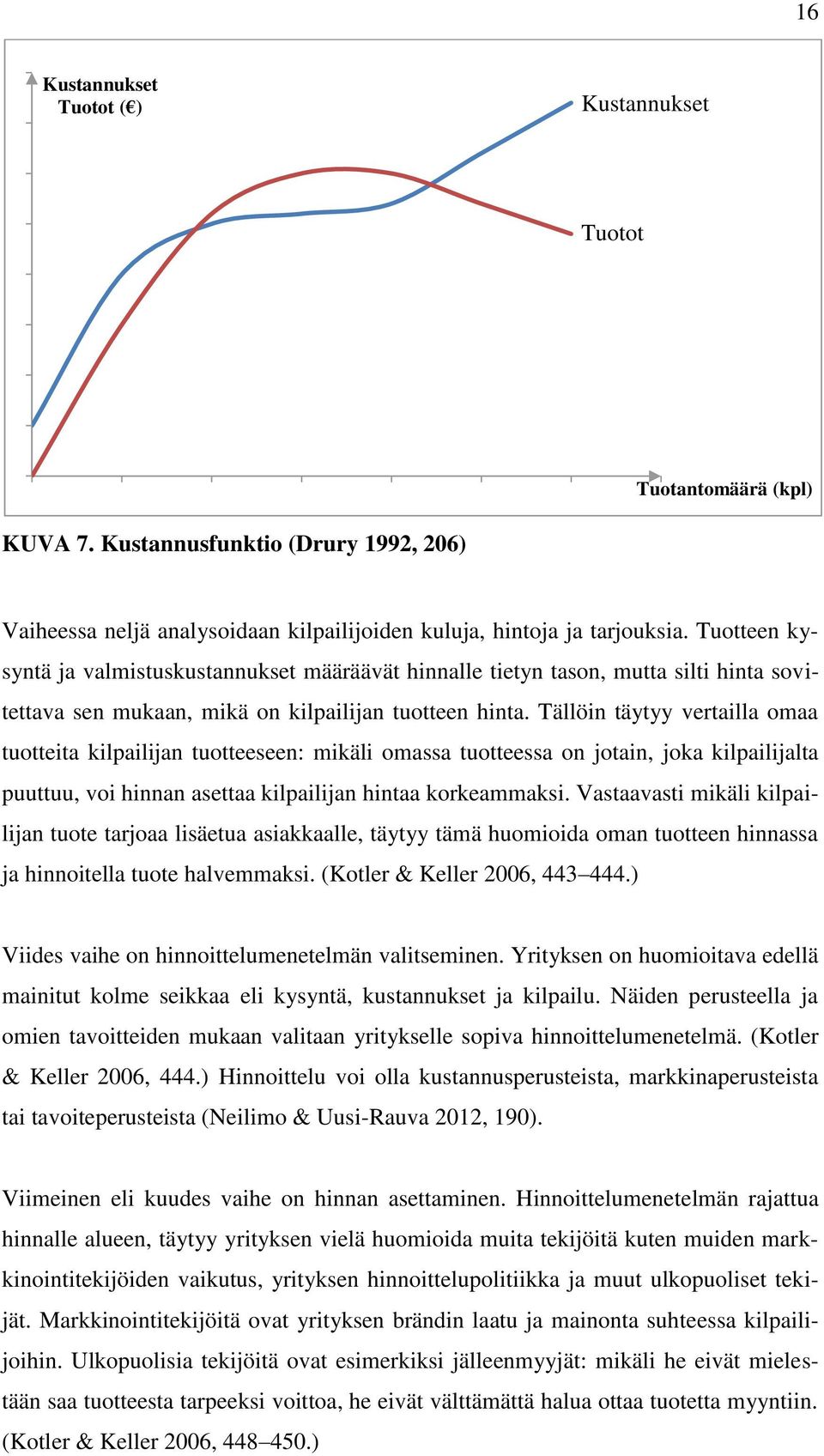 Tällöin täytyy vertailla omaa tuotteita kilpailijan tuotteeseen: mikäli omassa tuotteessa on jotain, joka kilpailijalta puuttuu, voi hinnan asettaa kilpailijan hintaa korkeammaksi.