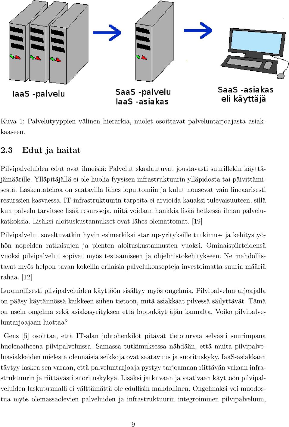 Ylläpitäjällä ei ole huolia fyysisen infrastruktuurin ylläpidosta tai päivittämisestä. Laskentatehoa on saatavilla lähes loputtomiin ja kulut nousevat vain lineaarisesti resurssien kasvaessa.