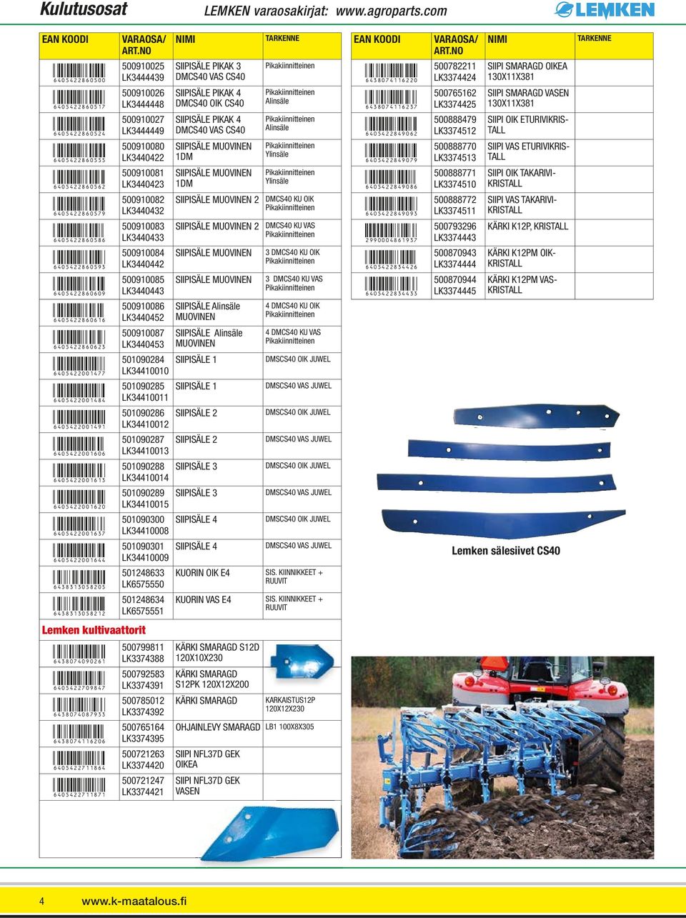 PIKAK 4 DMCS40 OIK CS40 Pikakiinnitteinen Alinsäle 6438074116237 500765162 LK3374425 SIIPI SMARAGD VASEN 130X11X381 6405422860524 500910027 LK3444449 SIIPISÄLE PIKAK 4 DMCS40 VAS CS40