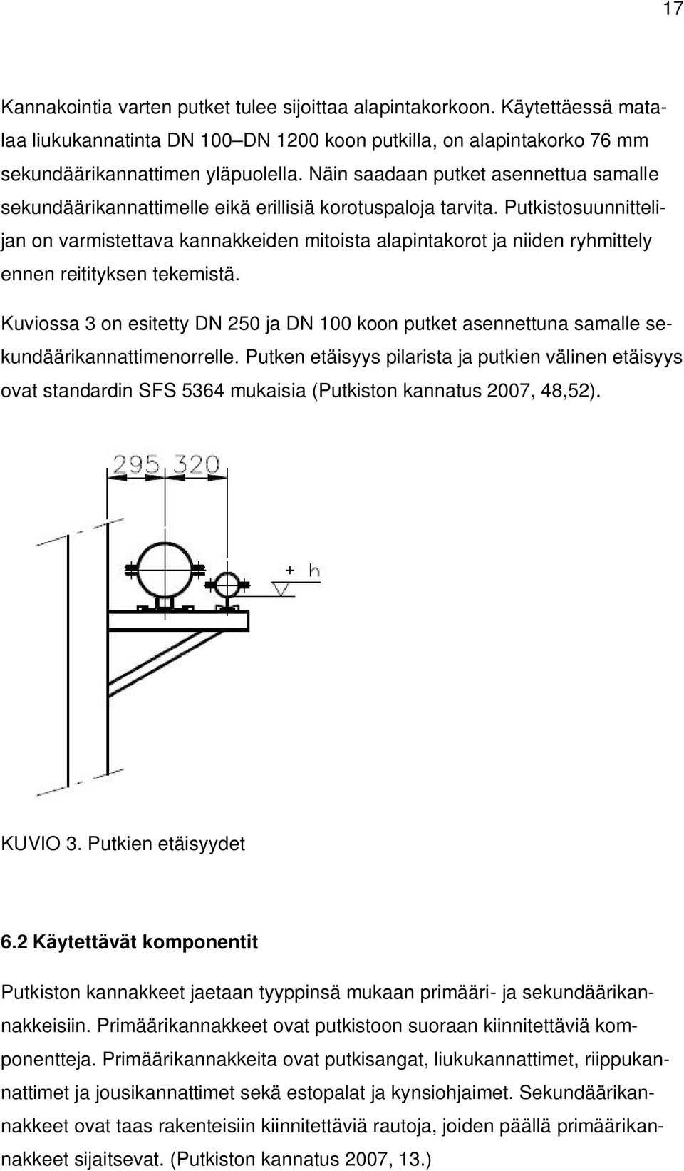 Putkistosuunnittelijan on varmistettava kannakkeiden mitoista alapintakorot ja niiden ryhmittely ennen reitityksen tekemistä.