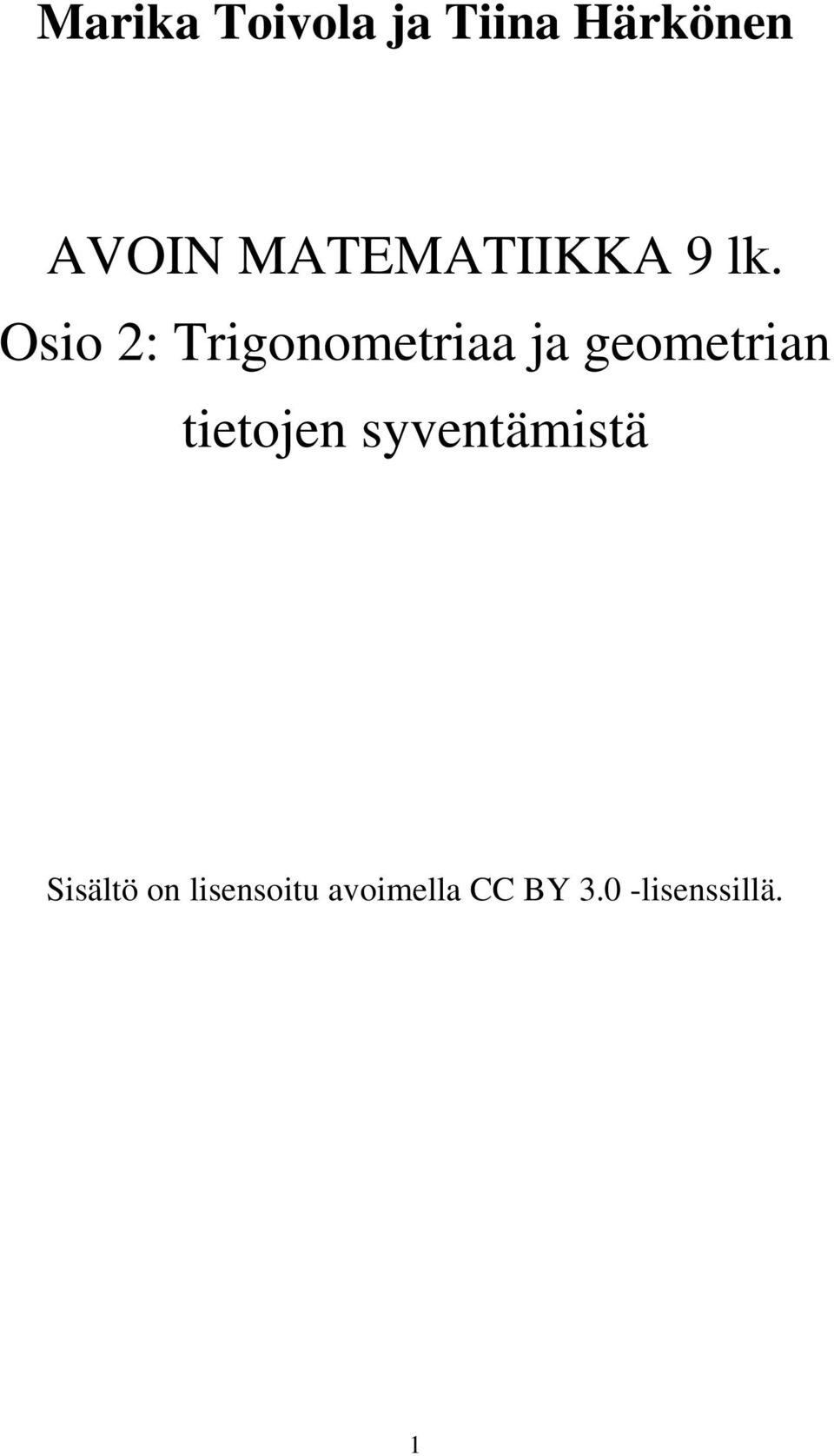 Osio : Trigonometriaa ja geometrian