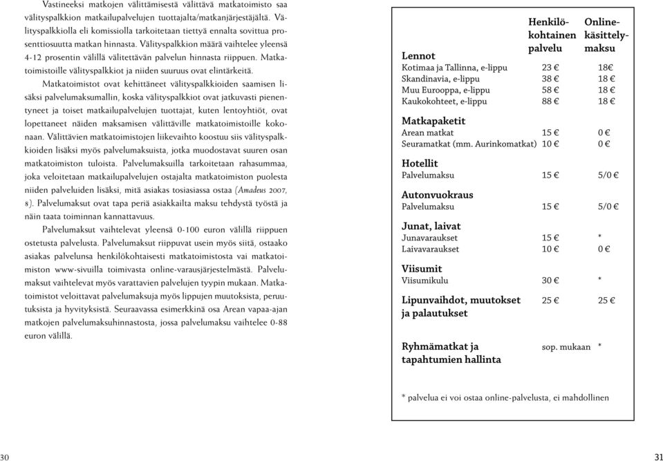 Välityspalkkion määrä vaihtelee yleensä 4-12 prosentin välillä välitettävän palvelun hinnasta riippuen. Matkatoimistoille välityspalkkiot ja niiden suuruus ovat elintärkeitä.