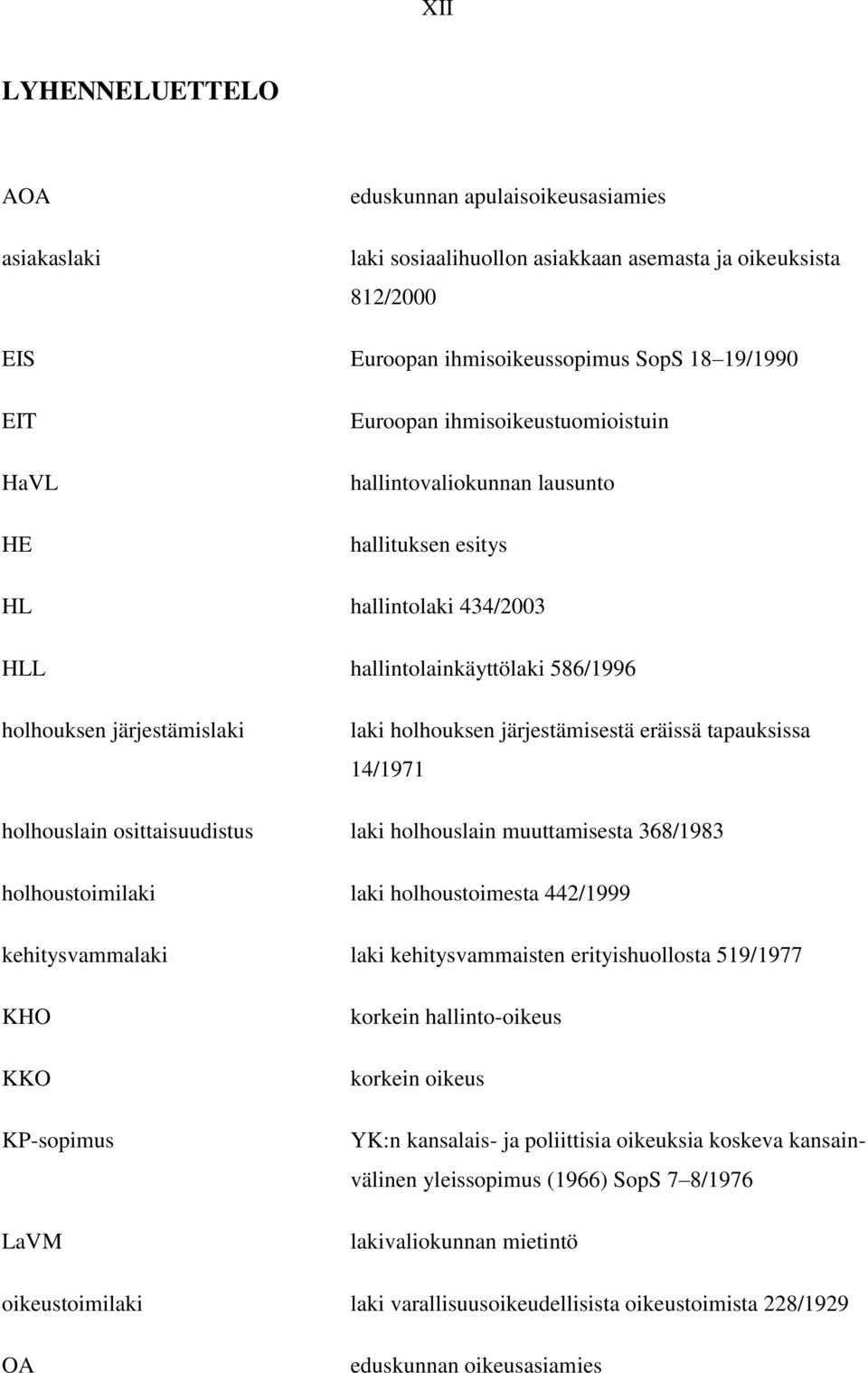 järjestämisestä eräissä tapauksissa 14/1971 holhouslain osittaisuudistus laki holhouslain muuttamisesta 368/1983 holhoustoimilaki laki holhoustoimesta 442/1999 kehitysvammalaki laki kehitysvammaisten