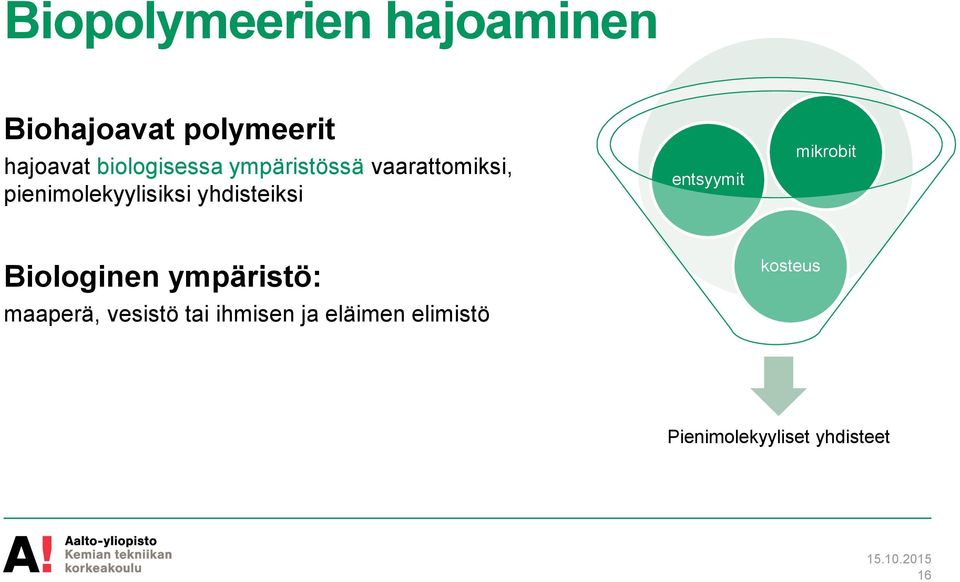 yhdisteiksi entsyymit mikrobit Biologinen ympäristö: maaperä,