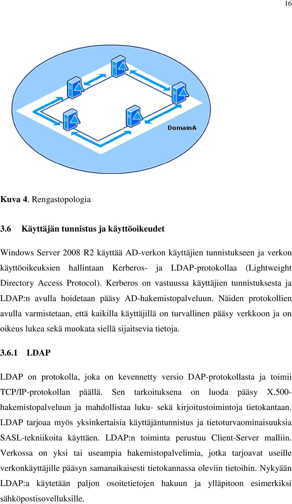 Access Protocol). Kerberos on vastuussa käyttäjien tunnistuksesta ja LDAP:n avulla hoidetaan pääsy AD-hakemistopalveluun.