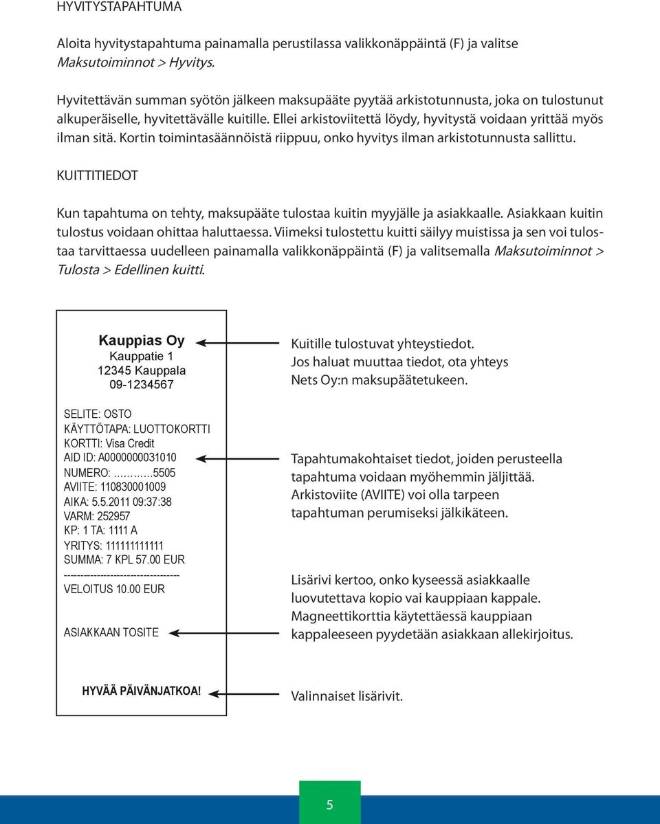 Ellei arkistoviitettä löydy, hyvitystä voidaan yrittää myös ilman sitä. Kortin toimintasäännöistä riippuu, onko hyvitys ilman arkistotunnusta sallittu.