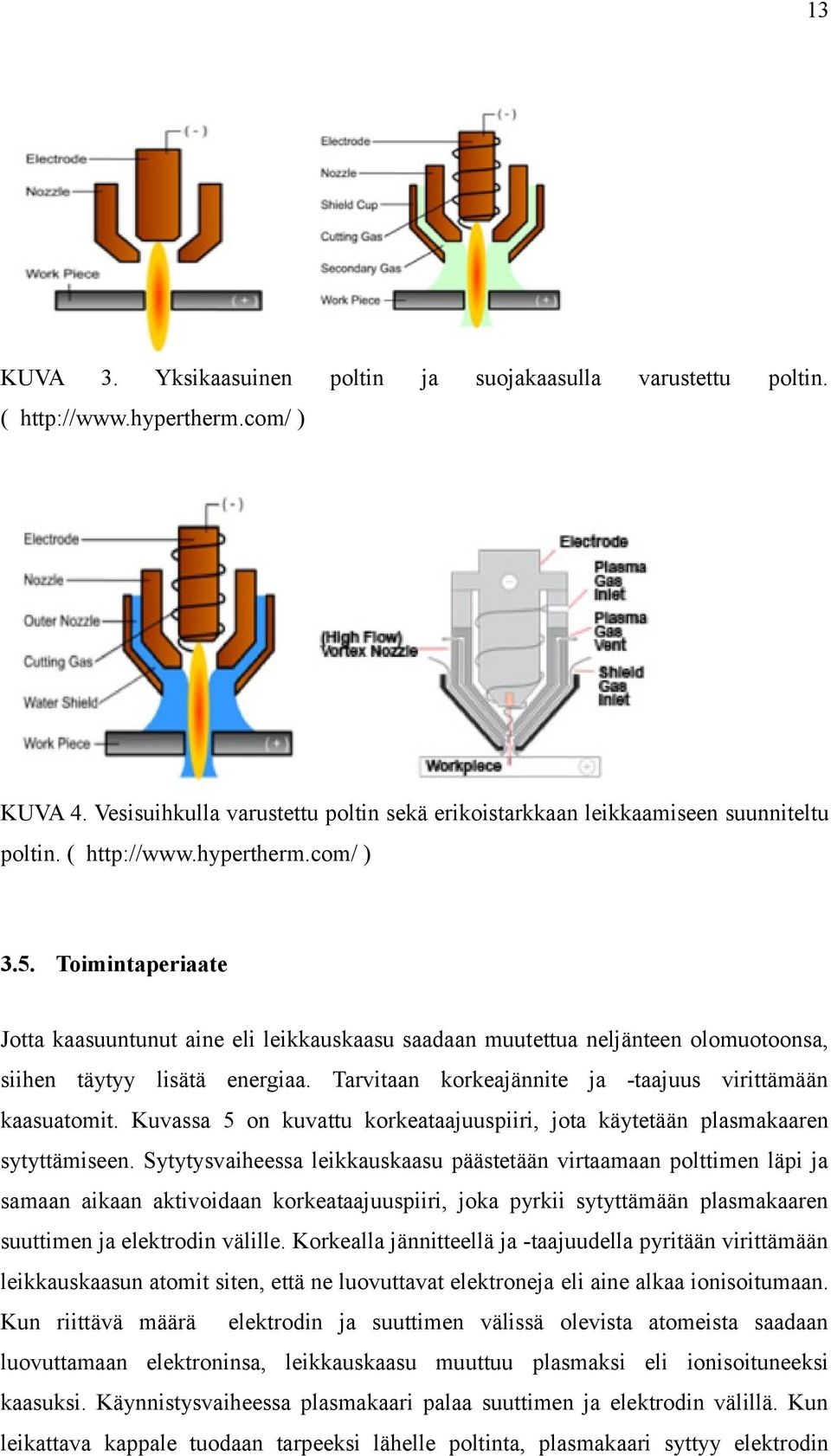 Tarvitaan korkeajännite ja -taajuus virittämään kaasuatomit. Kuvassa 5 on kuvattu korkeataajuuspiiri, jota käytetään plasmakaaren sytyttämiseen.