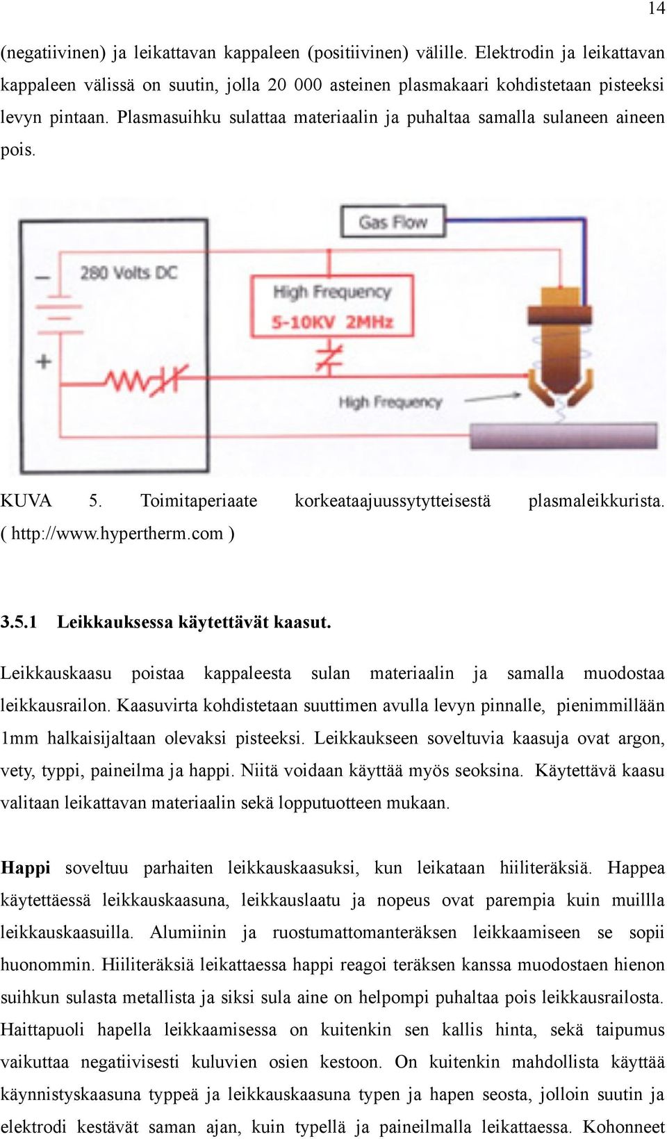 Leikkauskaasu poistaa kappaleesta sulan materiaalin ja samalla muodostaa leikkausrailon. Kaasuvirta kohdistetaan suuttimen avulla levyn pinnalle, pienimmillään 1mm halkaisijaltaan olevaksi pisteeksi.