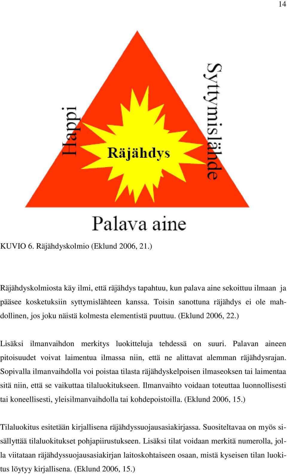 Palavan aineen pitoisuudet voivat laimentua ilmassa niin, että ne alittavat alemman räjähdysrajan.