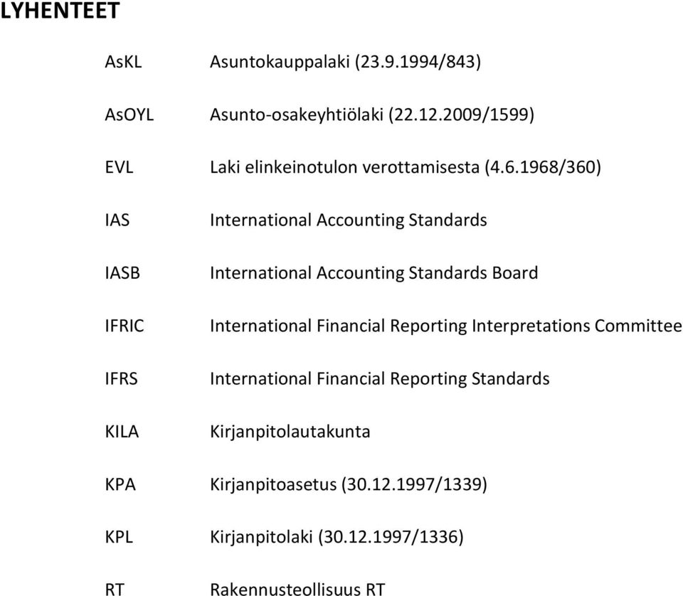 1968/360) IAS IASB IFRIC IFRS KILA International Accounting Standards International Accounting Standards Board