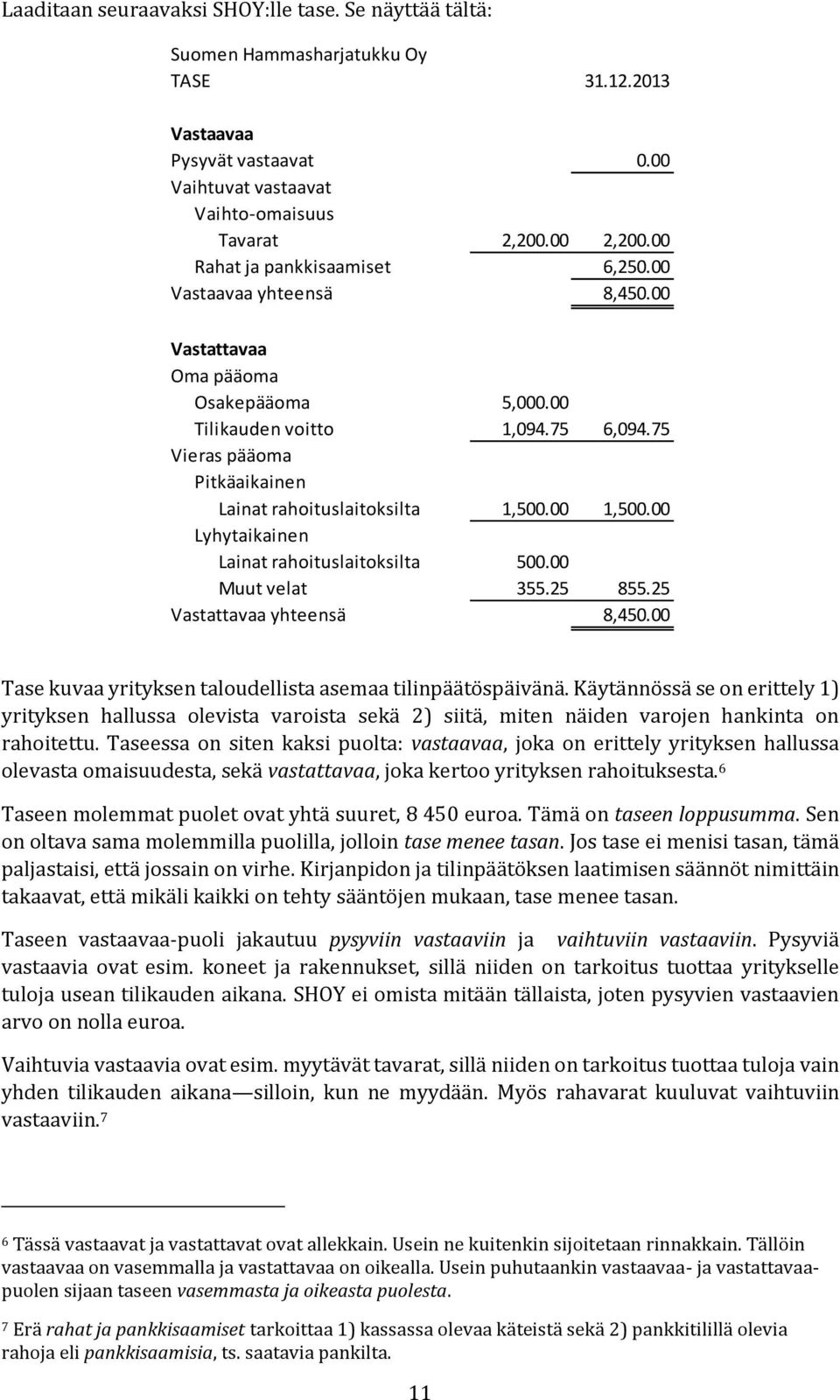 Muut lyhytaikaiset velat taseessa