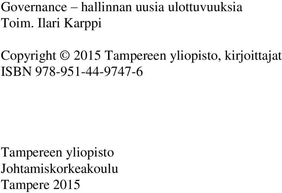 yliopisto, kirjoittajat ISBN