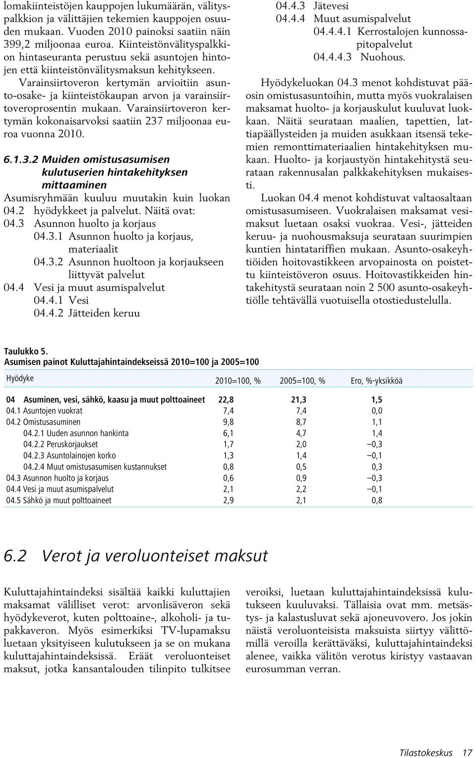 Varainsiirtoveron kertymän arvioitiin asunto-osake- ja kiinteistökaupan arvon ja varainsiirtoveroprosentin mukaan. Varainsiirtoveron kertymän kokonaisarvoksi saatiin 237 miljoonaa euroa vuonna 2010.