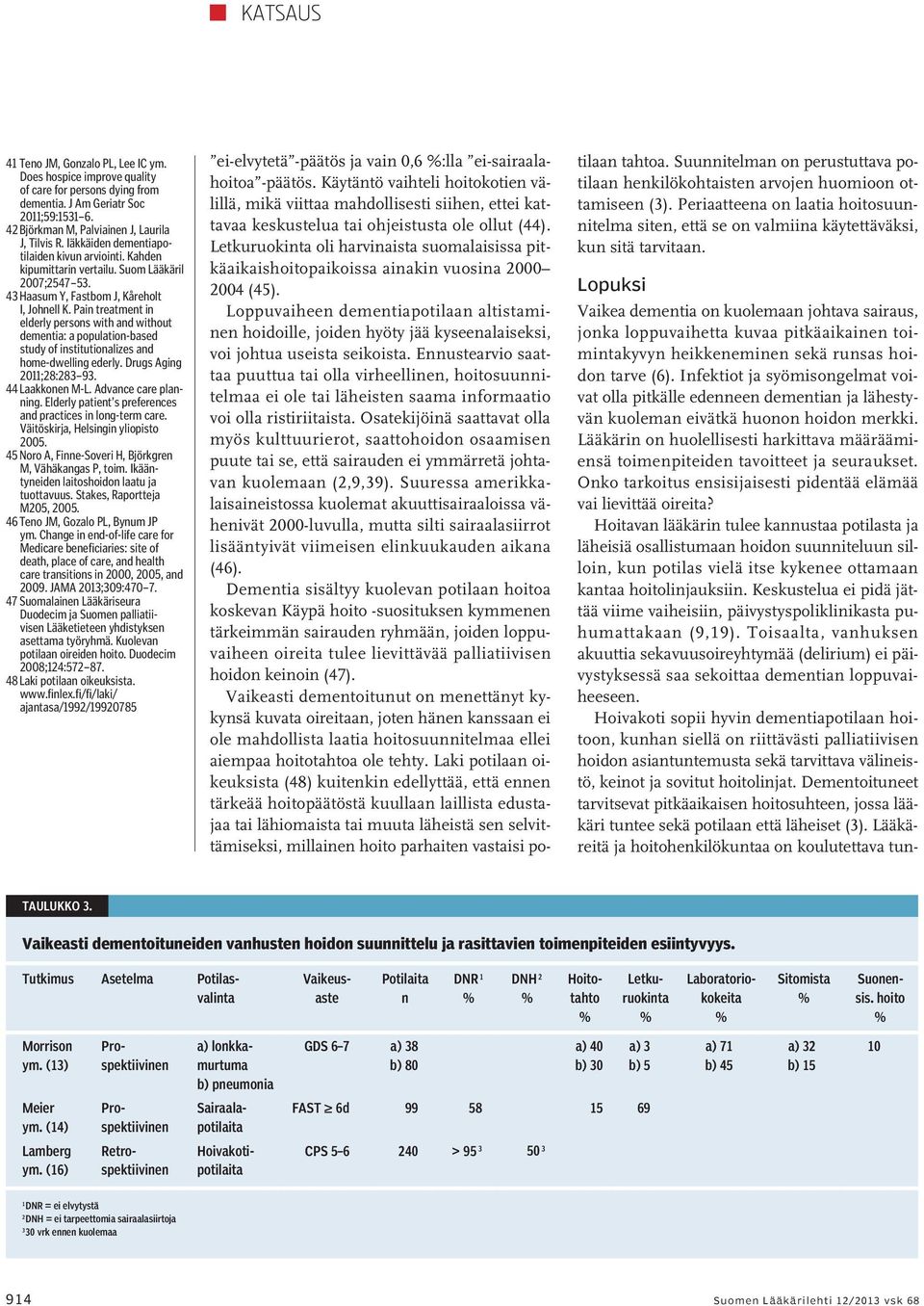 Pain treatment in elderly persons with and without dementia: a population-based study of institutionalizes and home-dwelling ederly. Drugs Aging 2011;28:283 93. 44 Laakkonen M-L.