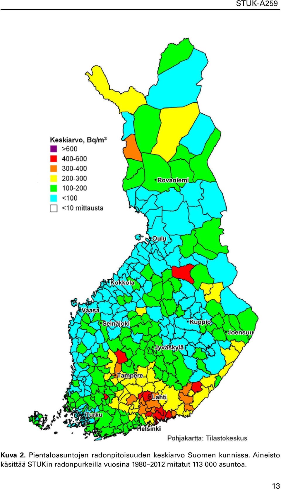 keskiarvo Suomen kunnissa.