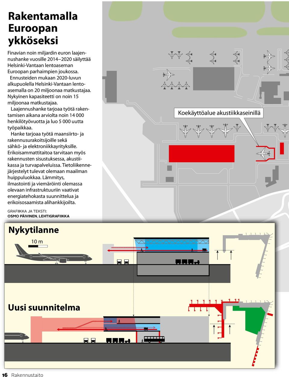 Laajennushanke tarjoaa työtä rakentamisen aikana arviolta noin 14 000 henkilötyövuotta ja luo 5 000 uutta työpaikkaa.