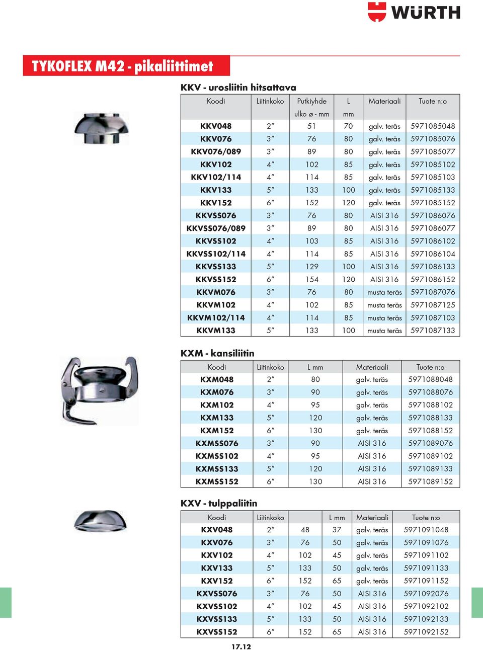 teräs 5971085133 KKV152 6 152 120 galv.