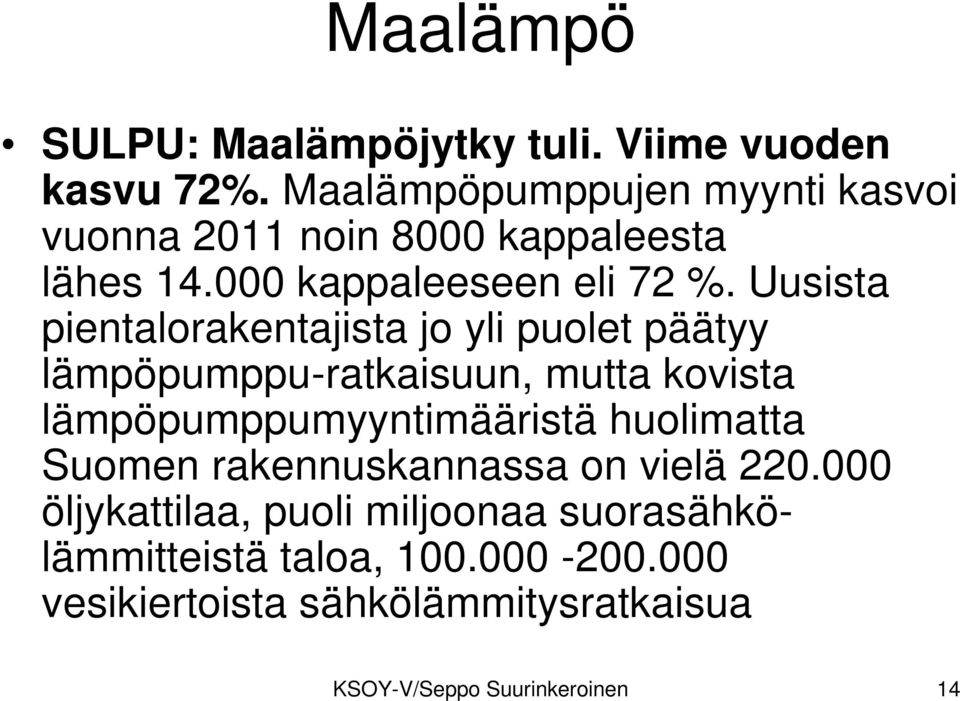 Uusista pientalorakentajista jo yli puolet päätyy lämpöpumppu-ratkaisuun, mutta kovista lämpöpumppumyyntimääristä