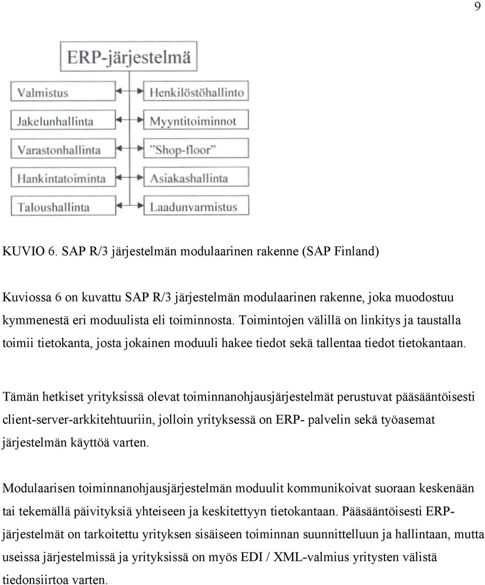 Tämän hetkiset yrityksissä olevat toiminnanohjausjärjestelmät perustuvat pääsääntöisesti client-server-arkkitehtuuriin, jolloin yrityksessä on ERP- palvelin sekä työasemat järjestelmän käyttöä varten.