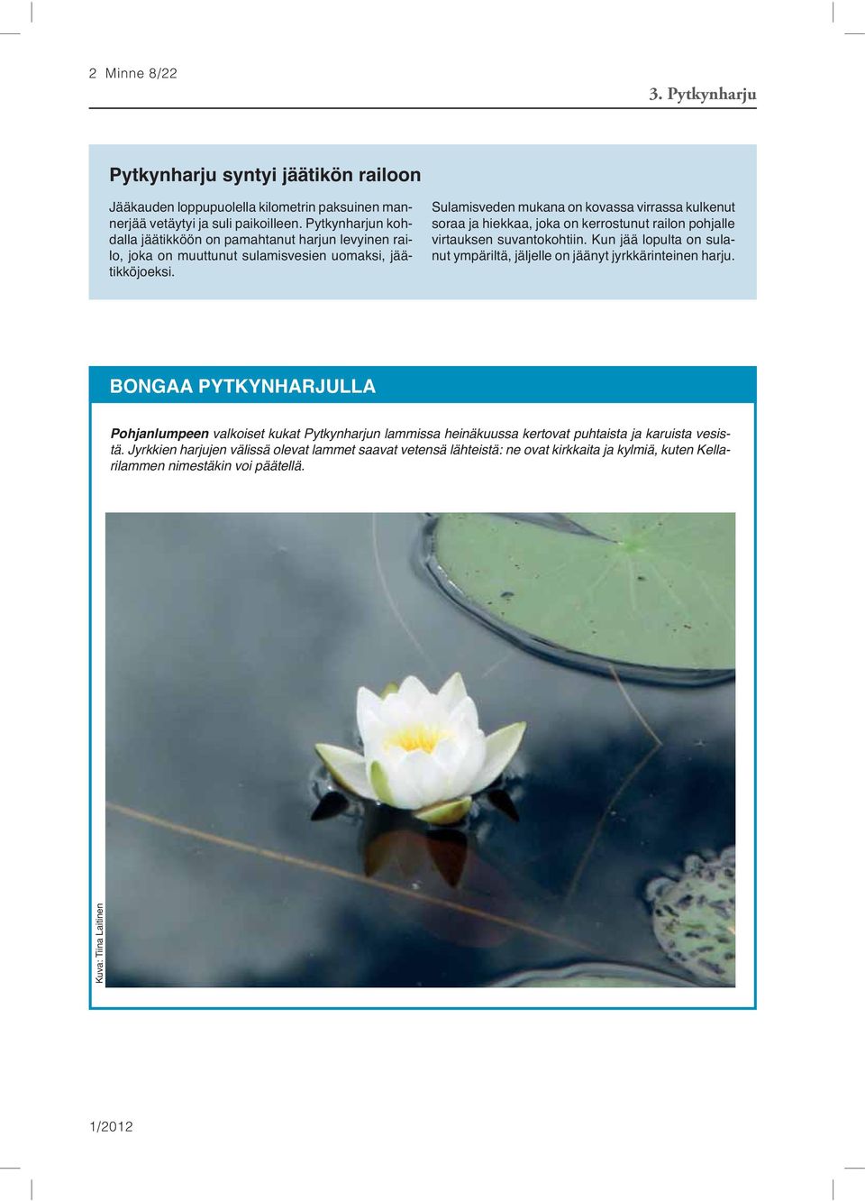 Pytkynharjun kohdalla jäätikköön on pamahtanut harjun levyinen railo, joka on muuttunut sulamisvesien uomaksi, jäätikköjoeksi.