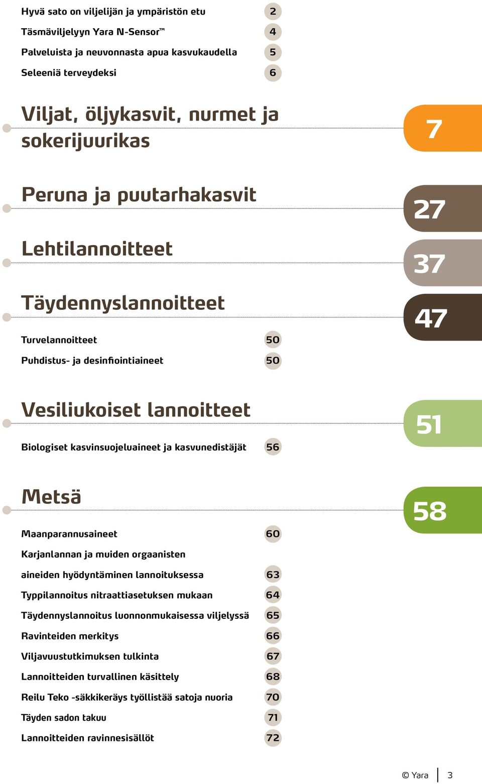 51 Metsä Maanparannusaineet 60 58 Karjanlannan ja muiden orgaanisten aineiden hyödyntäminen lannoituksessa 63 Typpilannoitus nitraattiasetuksen mukaan 64 Täydennyslannoitus luonnonmukaisessa