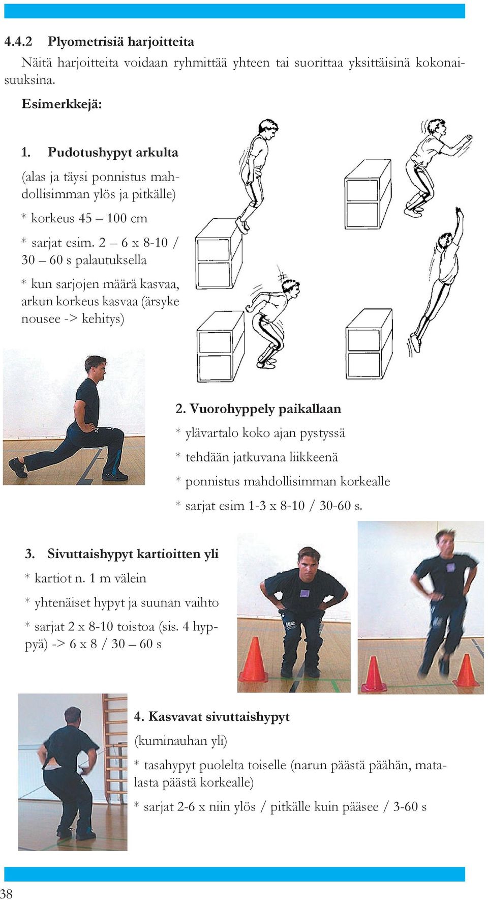 2 6 x 8-10 / 30 60 s pa lau tuk sel la * kun sarjojen mää rä kas vaa, ar kun kor ke us kas vaa (är sy ke nou see -> ke hi tys) 2.