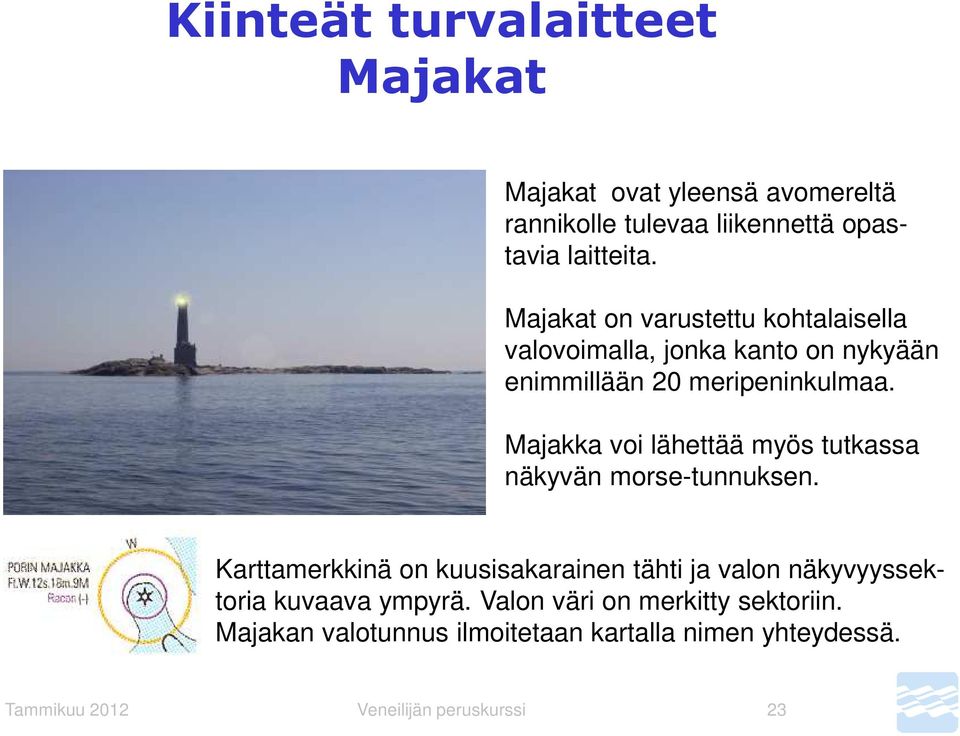 Majakka voi lähettää myös tutkassa näkyvän morse-tunnuksen.