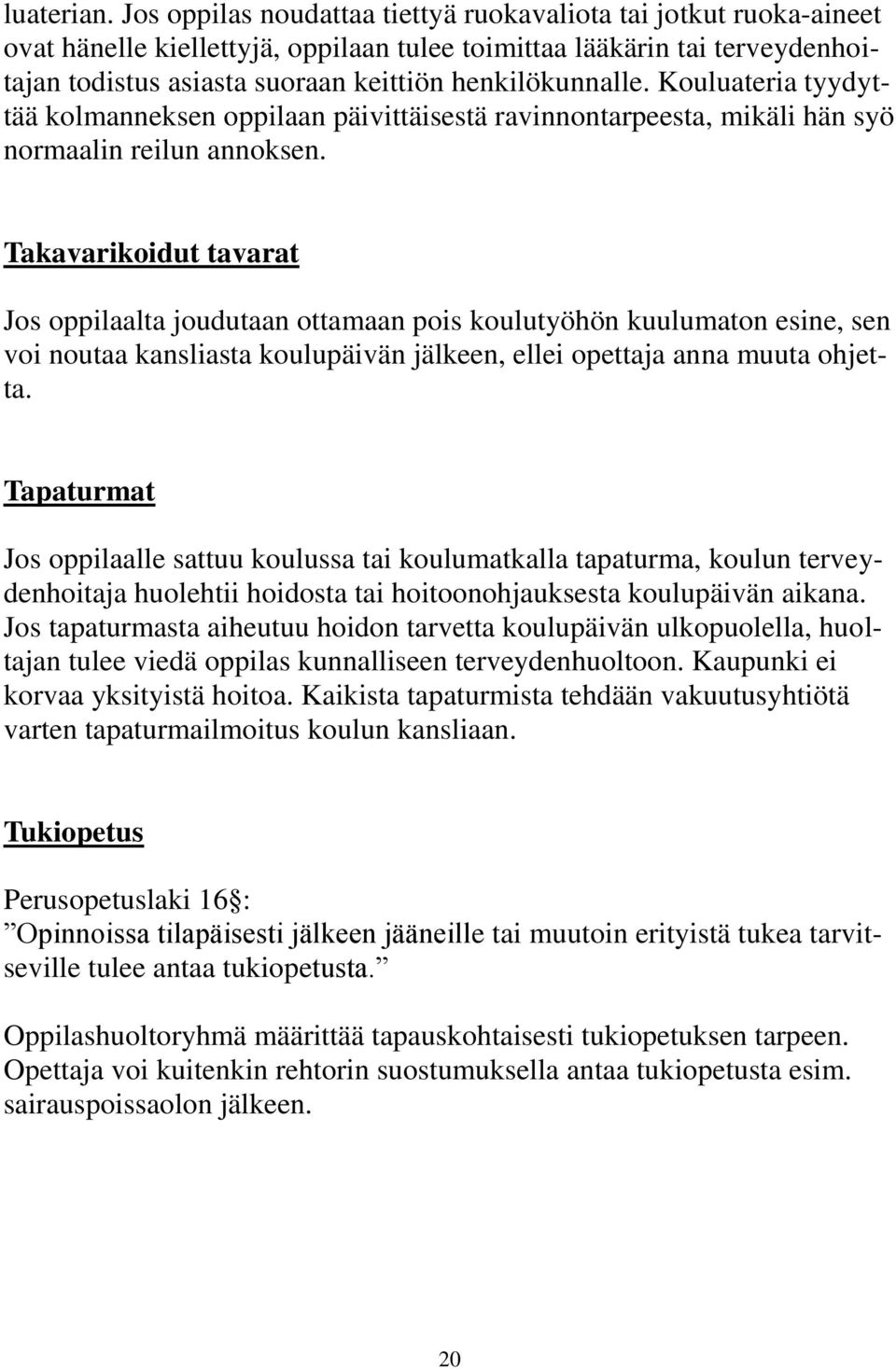 Kouluateria tyydyttää kolmanneksen oppilaan päivittäisestä ravinnontarpeesta, mikäli hän syö normaalin reilun annoksen.