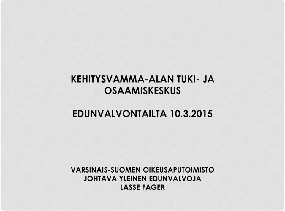 2015 VARSINAIS-SUOMEN