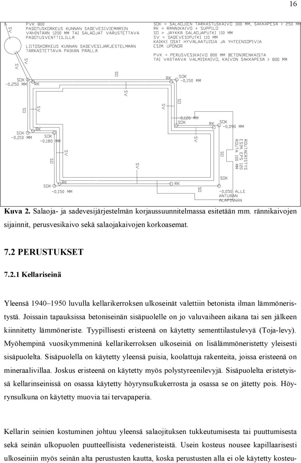 Myöhempinä vuosikymmeninä kellarikerroksen ulkoseiniä on lisälämmöneristetty yleisesti sisäpuolelta.