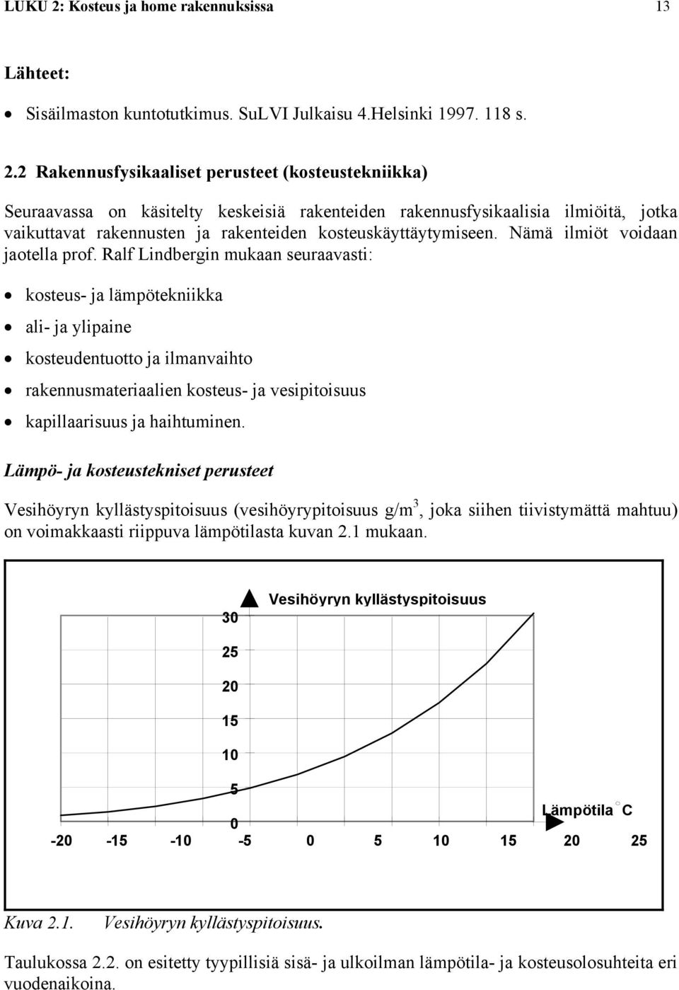 2 Rakennusfysikaaliset perusteet (kosteustekniikka) Seuraavassa on käsitelty keskeisiä rakenteiden rakennusfysikaalisia ilmiöitä, jotka vaikuttavat rakennusten ja rakenteiden kosteuskäyttäytymiseen.