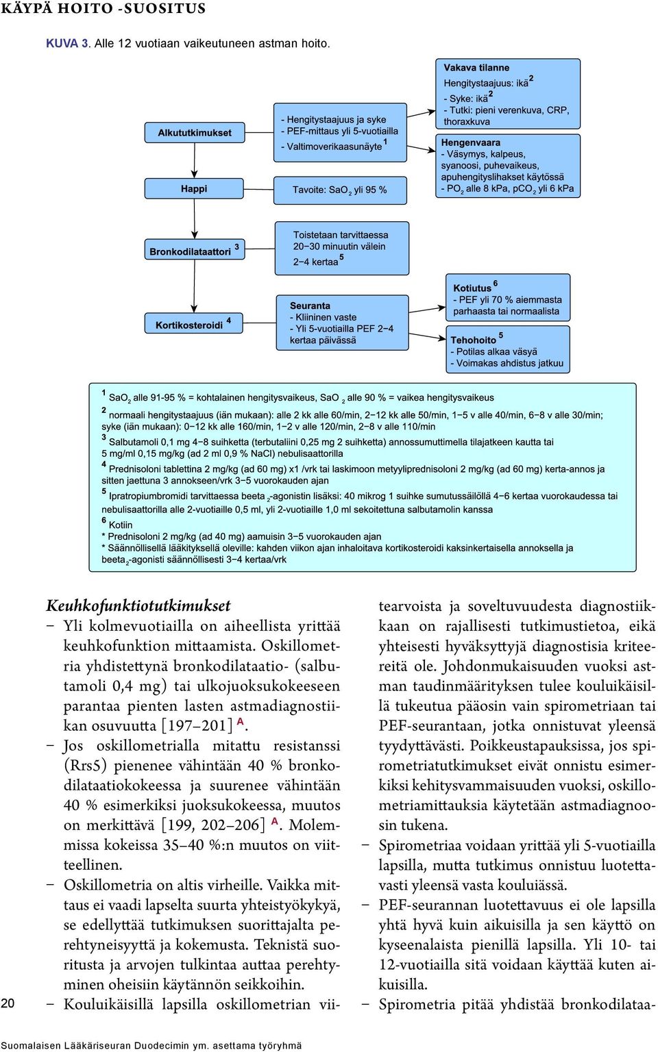 Jos oskillometrialla mitattu resistanssi (Rrs5) pienenee vähintään 40 % bronkodilataatiokokeessa ja suurenee vähintään 40 % esimerkiksi juoksukokeessa, muutos on merkittävä [199, 202 206] A.