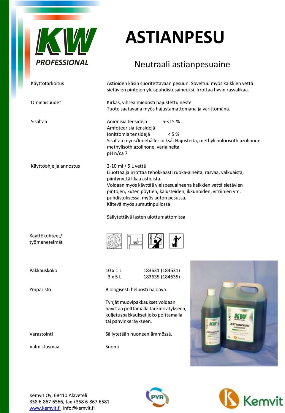 Sisältää Anionisia tensidejä 5-<15 % Amfoteerisia tensidejä Ionittomia tensidejä < 5 % Sisältää myös/innehåller också: Hajusteita, methylcholorisothiazolinone, methylisothiazolinone, väriaineita ph