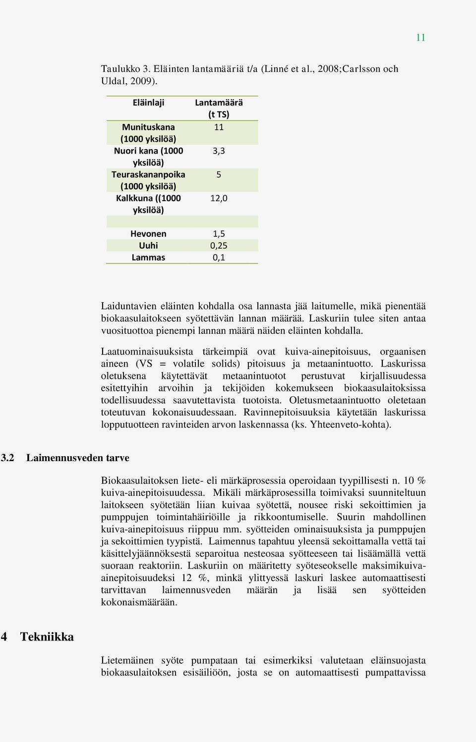 eläinten kohdalla osa lannasta jää laitumelle, mikä pienentää biokaasulaitokseen syötettävän lannan määrää. Laskuriin tulee siten antaa vuosituottoa pienempi lannan määrä näiden eläinten kohdalla.