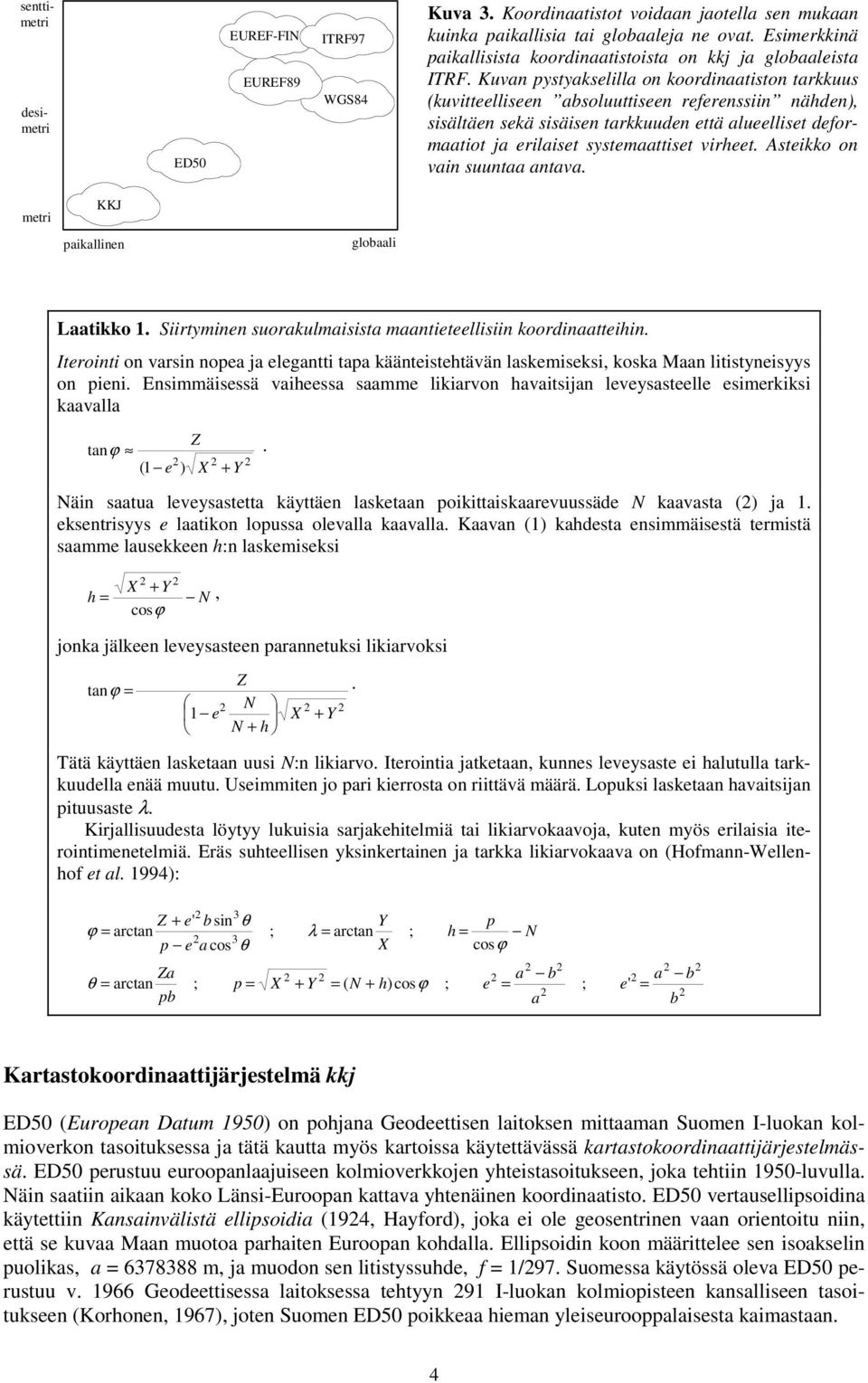 Kuvan pystyakselilla on koordinaatiston tarkkuus (kuvitteelliseen absoluuttiseen referenssiin nähden), sisältäen sekä sisäisen tarkkuuden että alueelliset deformaatiot ja erilaiset systemaattiset