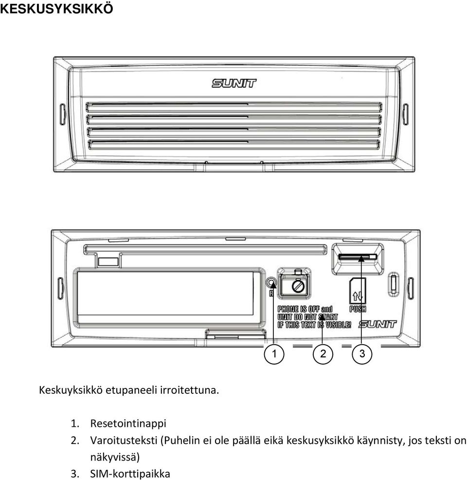 Varoitusteksti (Puhelin ei ole päällä eikä