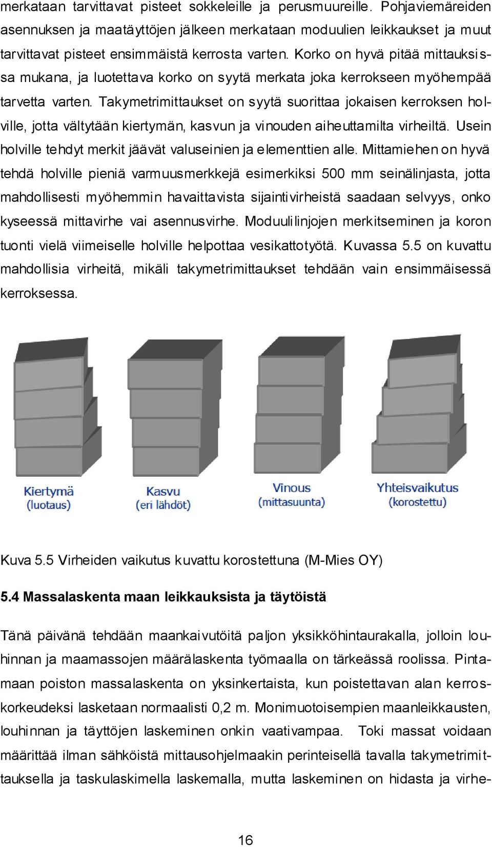 Korko on hyvä pitää mittauksi s- sa mukana, ja luotettava korko on syytä merkata joka kerrokseen myöhempää tarvetta varten.