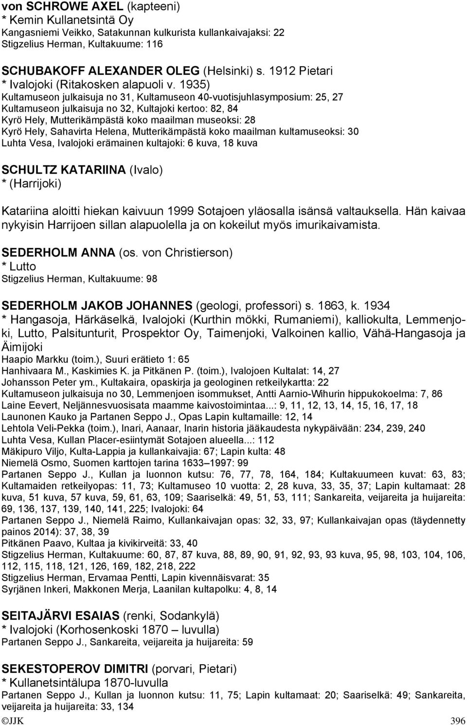 1935) Kultamuseon julkaisuja no 31, Kultamuseon 40-vuotisjuhlasymposium: 25, 27 Kultamuseon julkaisuja no 32, Kultajoki kertoo: 82, 84 Kyrö Hely, Mutterikämpästä koko maailman museoksi: 28 Kyrö Hely,