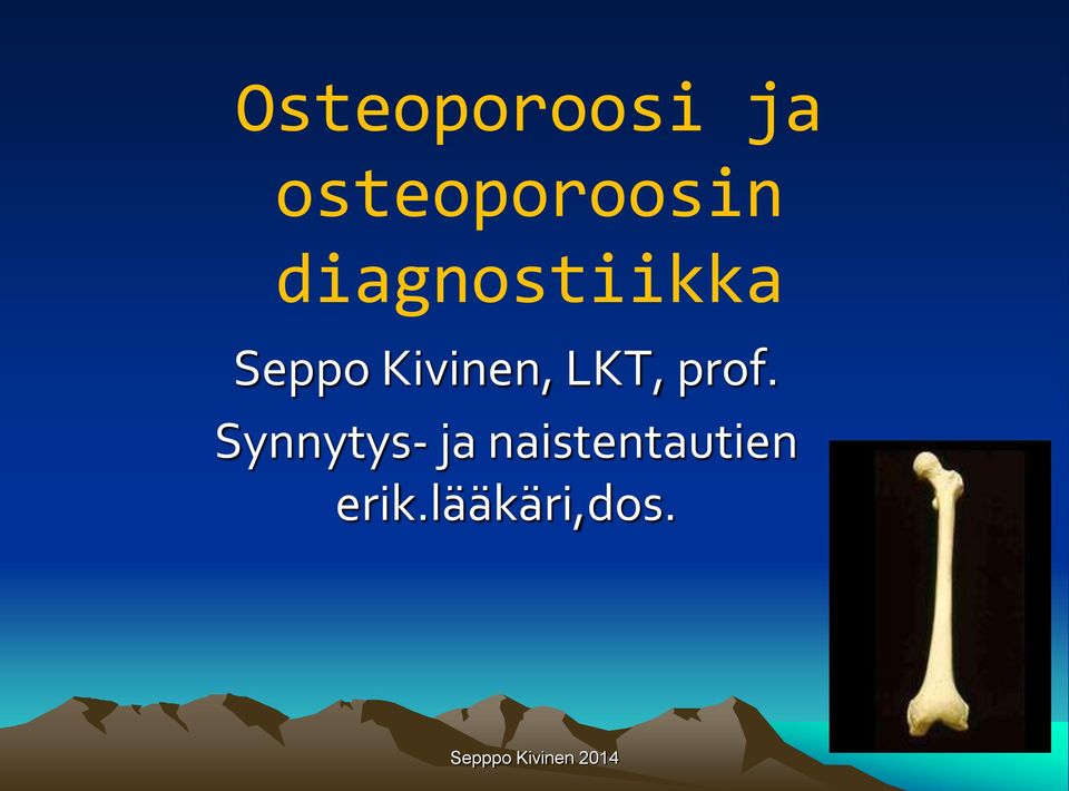 Seppo Kivinen, LKT, prof.