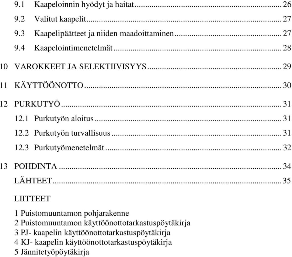 .. 31 12.3 Purkutyömenetelmät... 32 13 POHDINTA... 34 LÄHTEET.