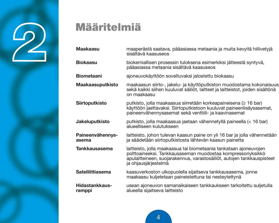 biokaasu maakaasun siirto-, jakelu- ja käyttöputkiston muodostama kokonaisuus sekä kaikki siihen kuuluvat säiliöt, laitteet ja laitteistot, joiden sisältönä on maakaasu putkisto, jolla maakaasua