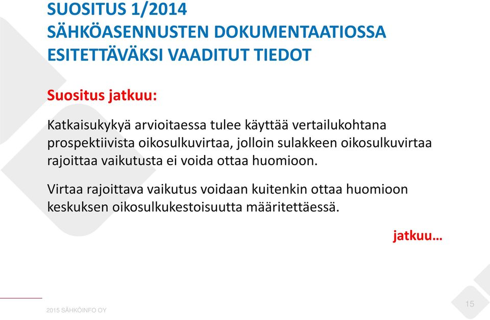 jolloin sulakkeen oikosulkuvirtaa rajoittaa vaikutusta ei voida ottaa huomioon.