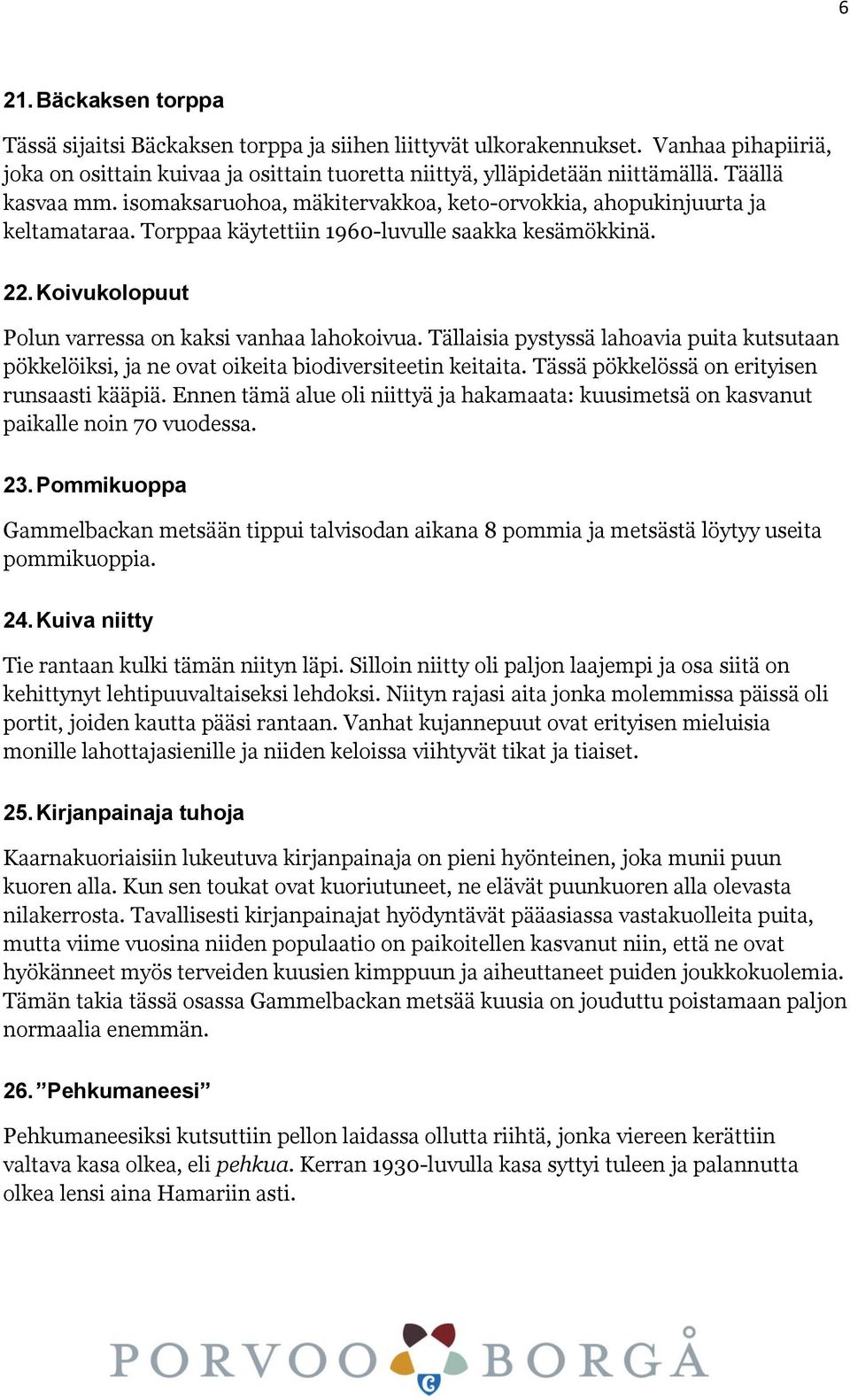 Koivukolopuut Polun varressa on kaksi vanhaa lahokoivua. Tällaisia pystyssä lahoavia puita kutsutaan pökkelöiksi, ja ne ovat oikeita biodiversiteetin keitaita.