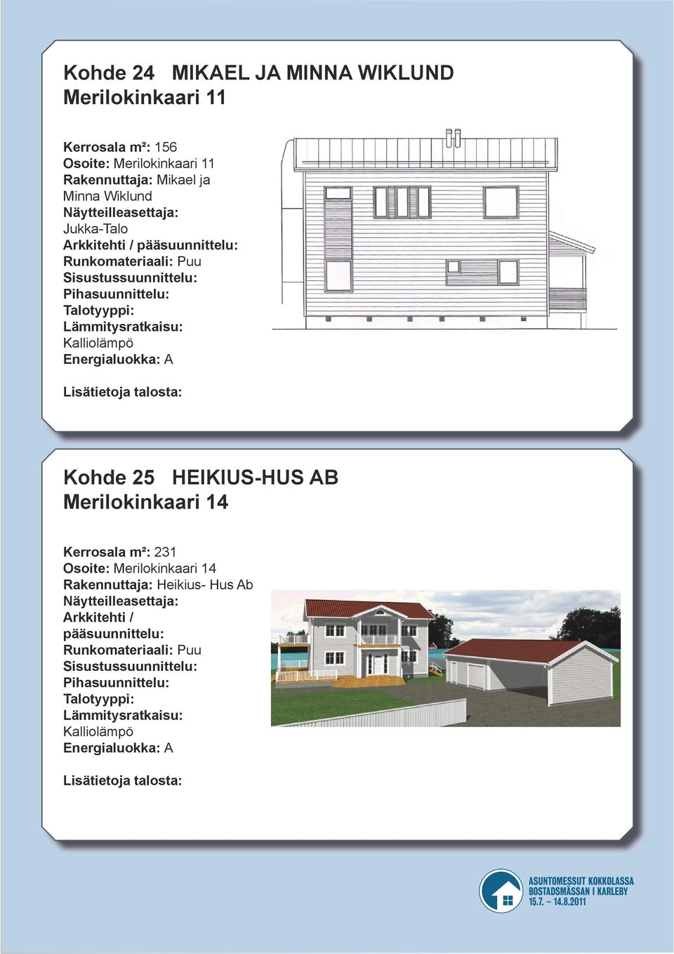 Kalliolämpö Kohde 25 HEIKIUS-HUS AB Merilokinkaari 14 Kerrosala m²: 231