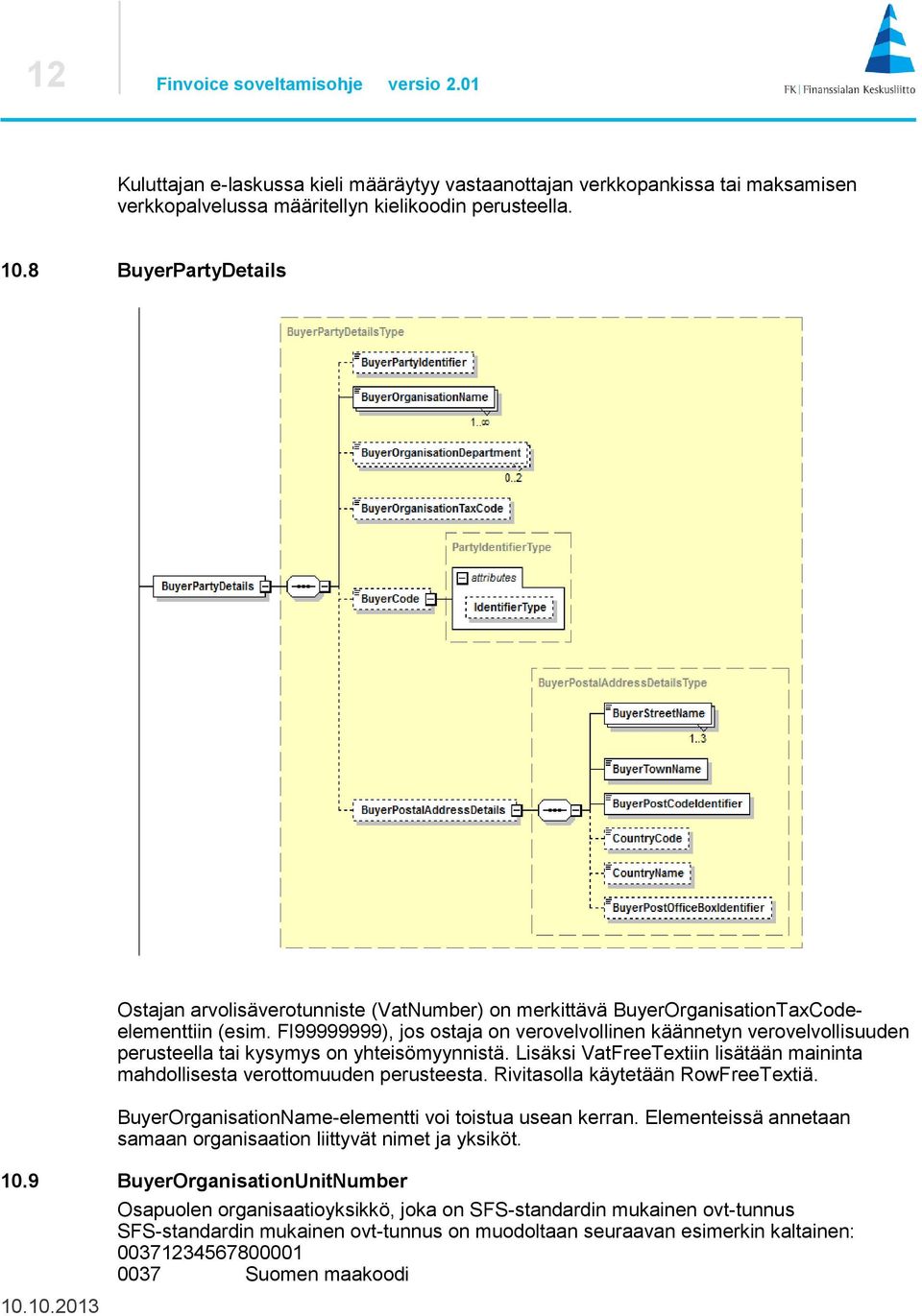 FI99999999), jos ostaja on verovelvollinen käännetyn verovelvollisuuden perusteella tai kysymys on yhteisömyynnistä. Lisäksi VatFreeTextiin lisätään maininta mahdollisesta verottomuuden perusteesta.