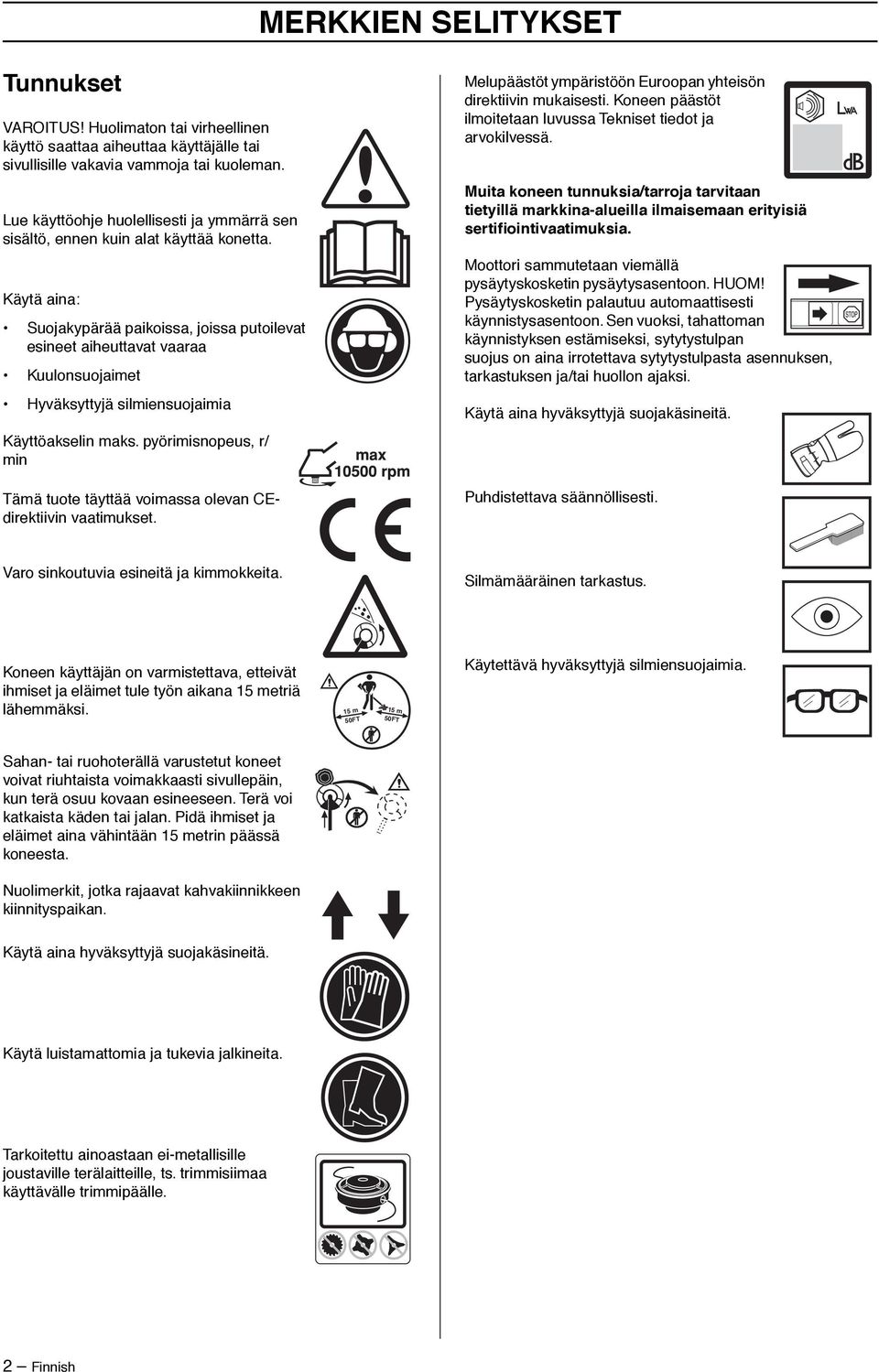 Lue käyttöohje huolellisesti ja ymmärrä sen sisältö, ennen kuin alat käyttää konetta.