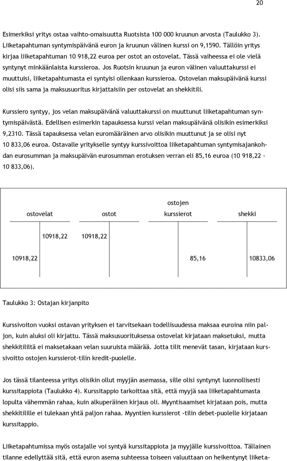 Jos Ruotsin kruunun ja euron välinen valuuttakurssi ei muuttuisi, liiketapahtumasta ei syntyisi ollenkaan kurssieroa.