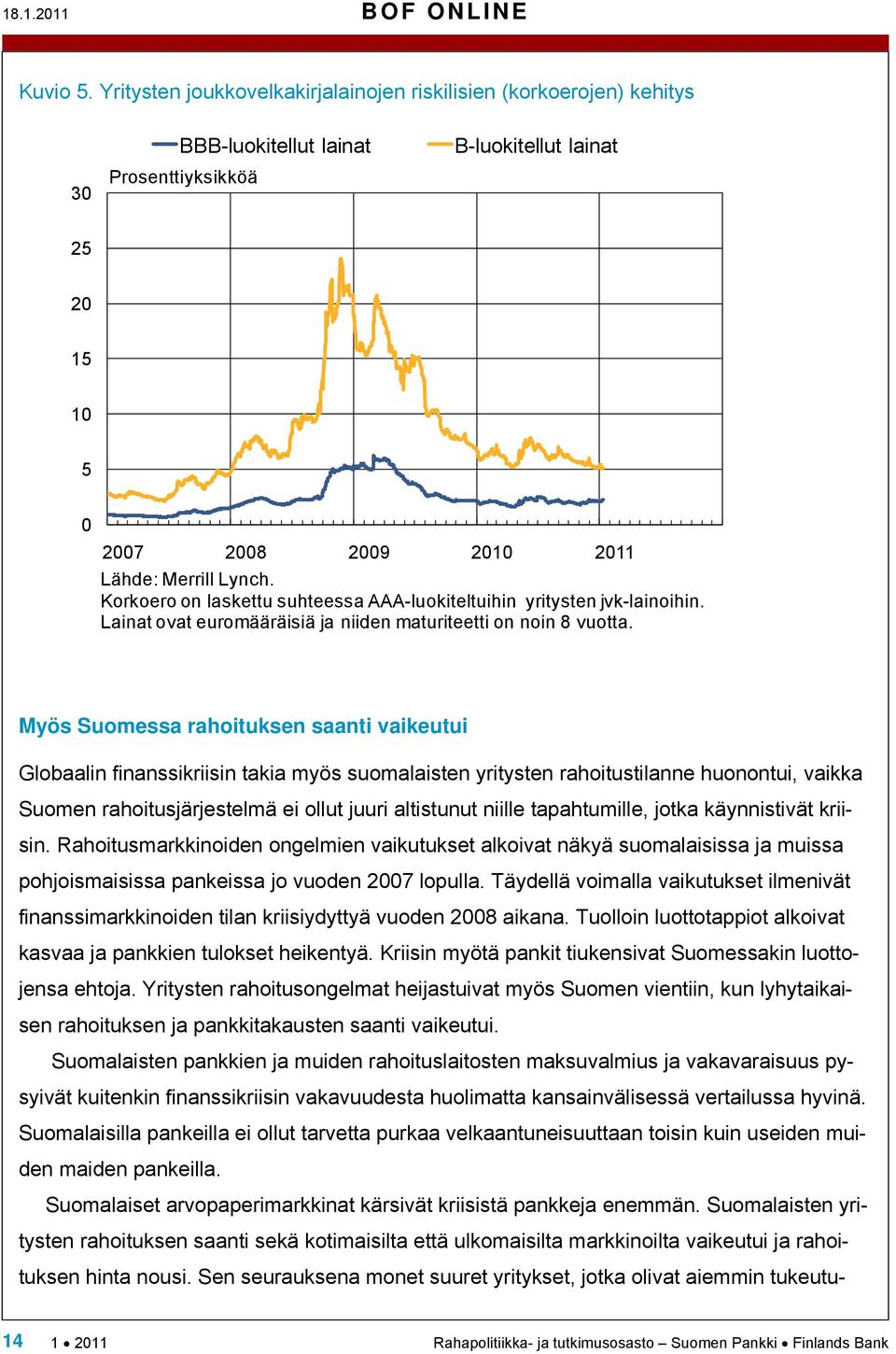 Korkoero on laskettu suhteessa AAA-luokiteltuihin yritysten jvk-lainoihin. Lainat ovat euromääräisiä ja niiden maturiteetti on noin 8 vuotta.