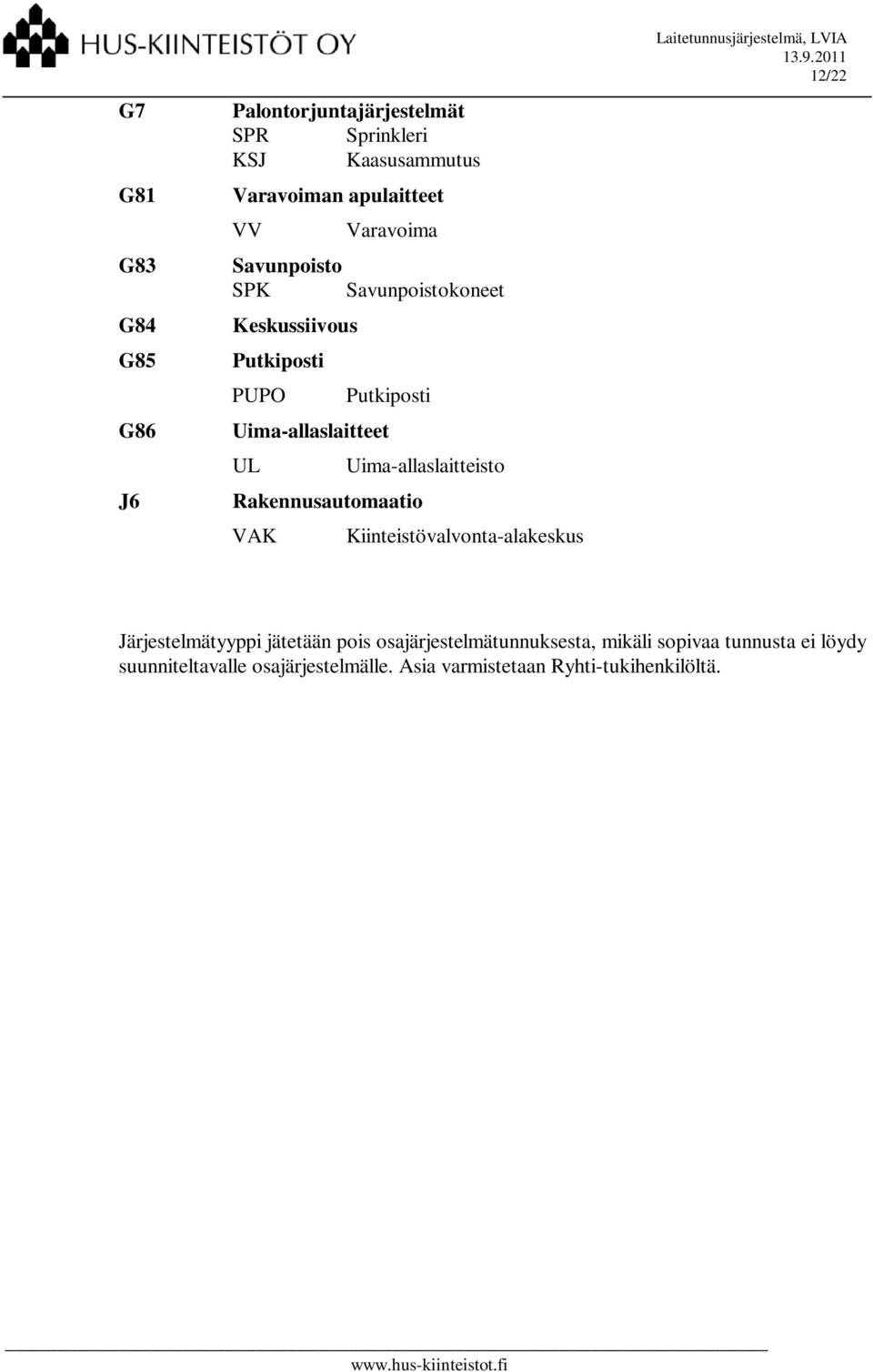 Rakennusautomaatio VAK Uima-allaslaitteisto Kiinteistövalvonta-alakeskus Järjestelmätyyppi jätetään pois