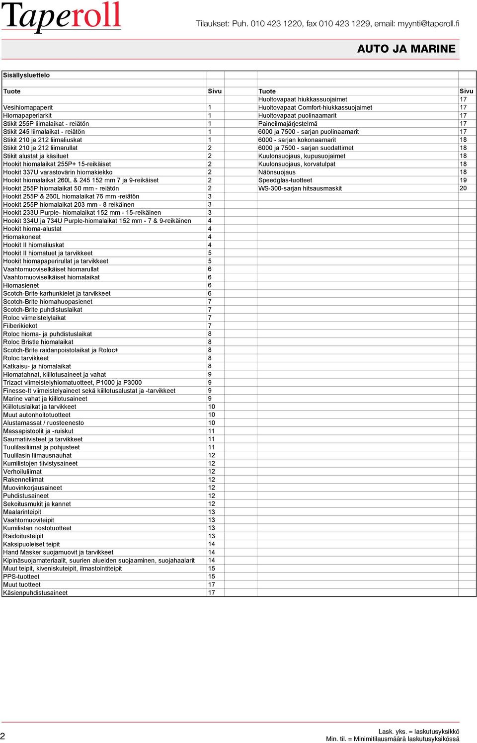 liimalaikat - reiätön 1 Paineilmajärjestelmä 17 Stikit 245 liimalaikat - reiätön 1 6000 ja 7500 - sarjan puolinaamarit 17 Stikit 210 ja 212 liimaliuskat 1 6000 - sarjan kokonaamarit 18 Stikit 210 ja